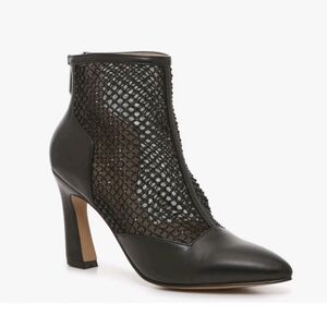 Adrienne Vittadini Black Nisa Mesh Beaded Booties, Size 8